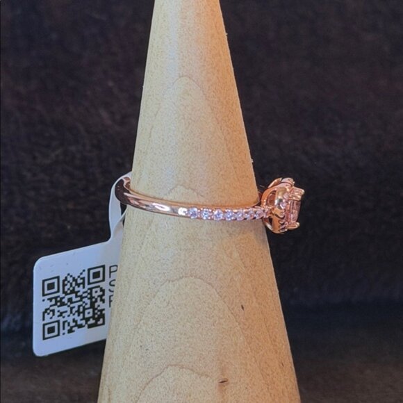 NWT Brand New in Box Pandora’s Pink Elevated Heart Promise Ring in Rose Gold - Picture 4 of 11